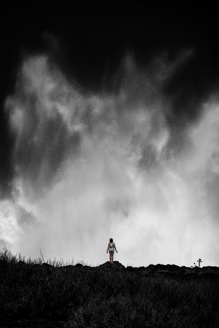 Séance photo face à la houle, île de La Réunion