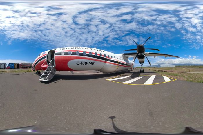 Avion de la Sécurité Civile, prise de vue 360