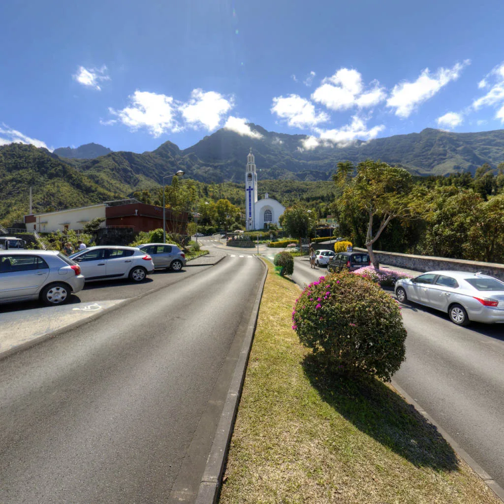 Vue du panorama : Le centre de Cilaos