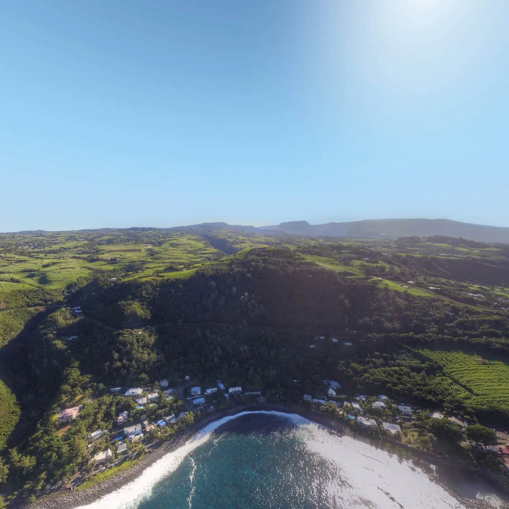 Vue du panorama : La baie de Manapany au large