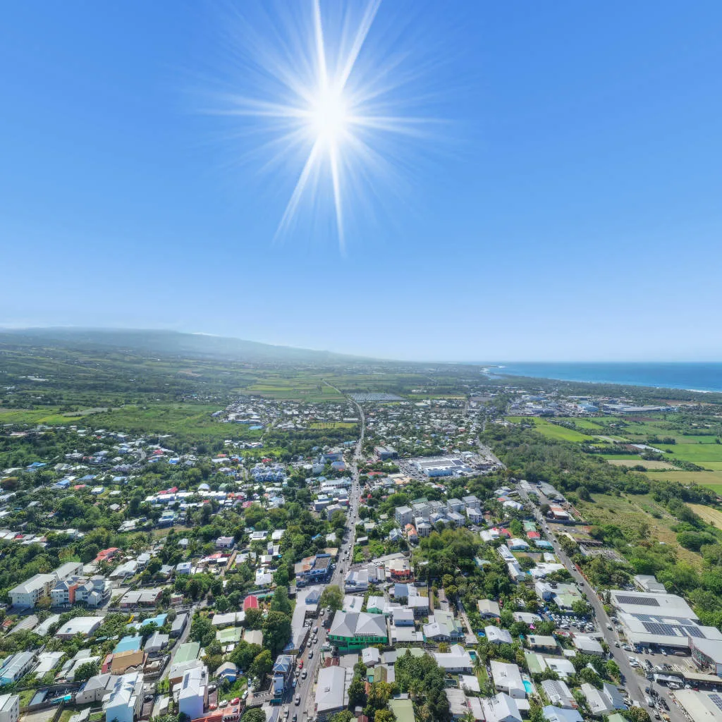 Vue du panorama : La ville des Hauts vue du ciel