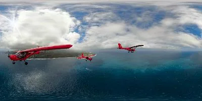 Aperçu du panorama : En patrouille au-dessus du lagon